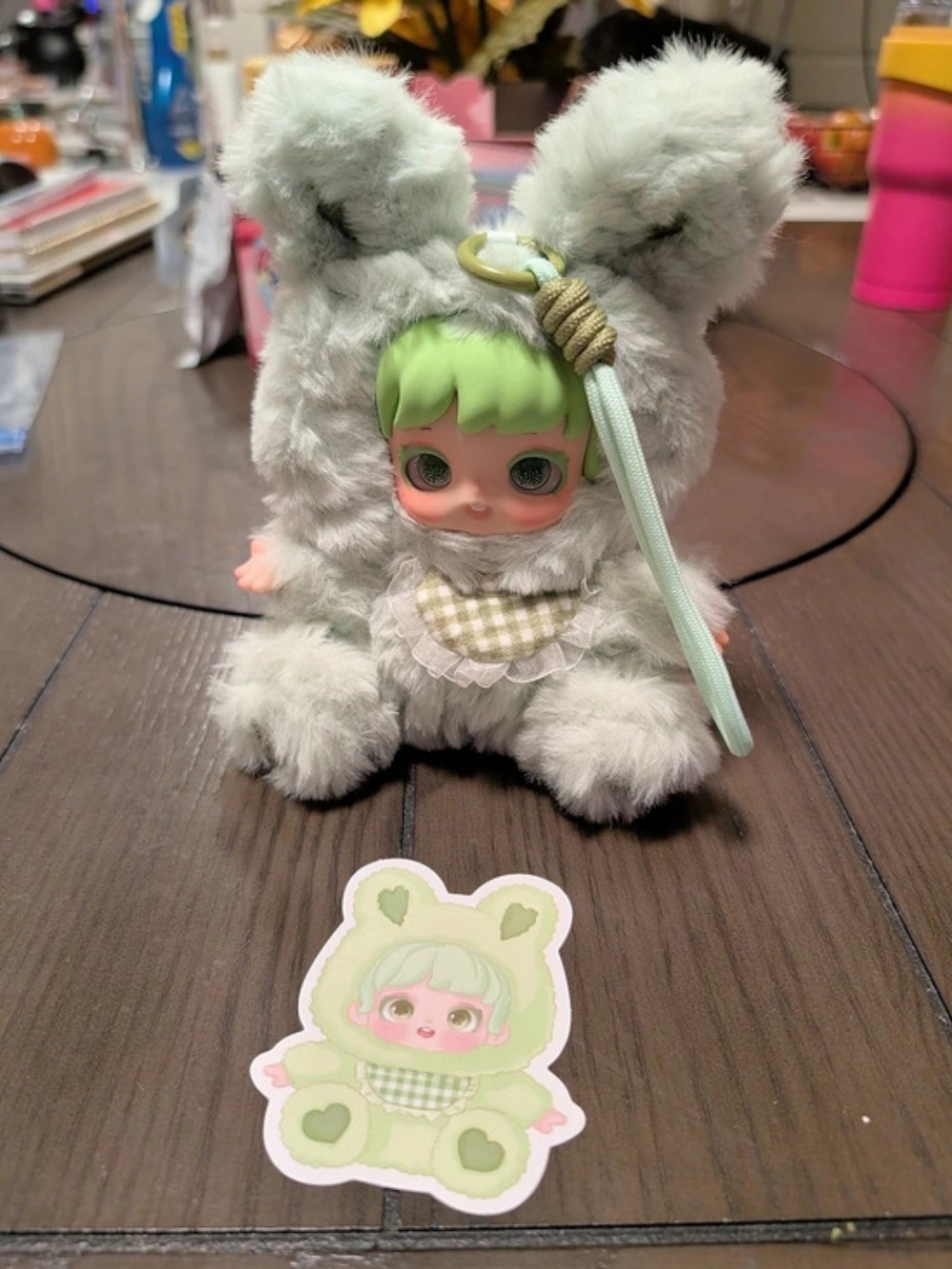 Baby Three Macaron Cute Bunny Series Plush Blind Box Plush Toy Green & Gray